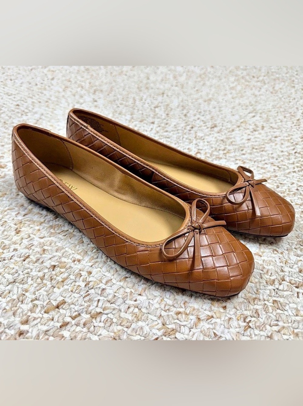 J.Crew Woven Bow Ballet Flats in Brown